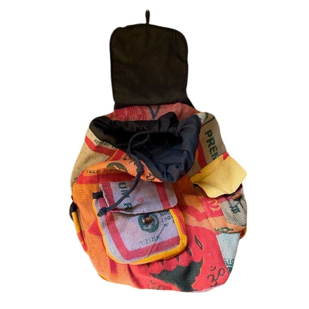 Colorful Rice Bag Burlap Backpack - Picture 3 of 6